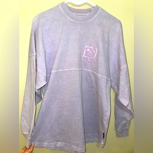 Pastel Purple Glitter Lettering Disney Spirit Jersey. Size XS